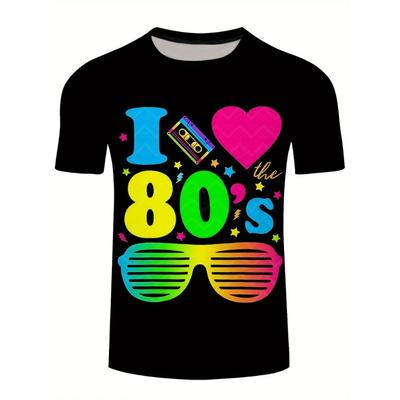 Vintage 80s Graphic T-shirt Men Women Summer 3d Printed Casual Short Sleeve T Shirts Hip Hop