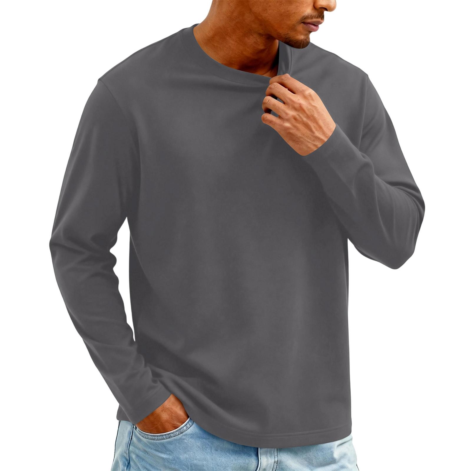 Men s Knit -Neck Long Sleeve T-Shirt | Fashion Casual Pullover For Daily & Weekend Wear L