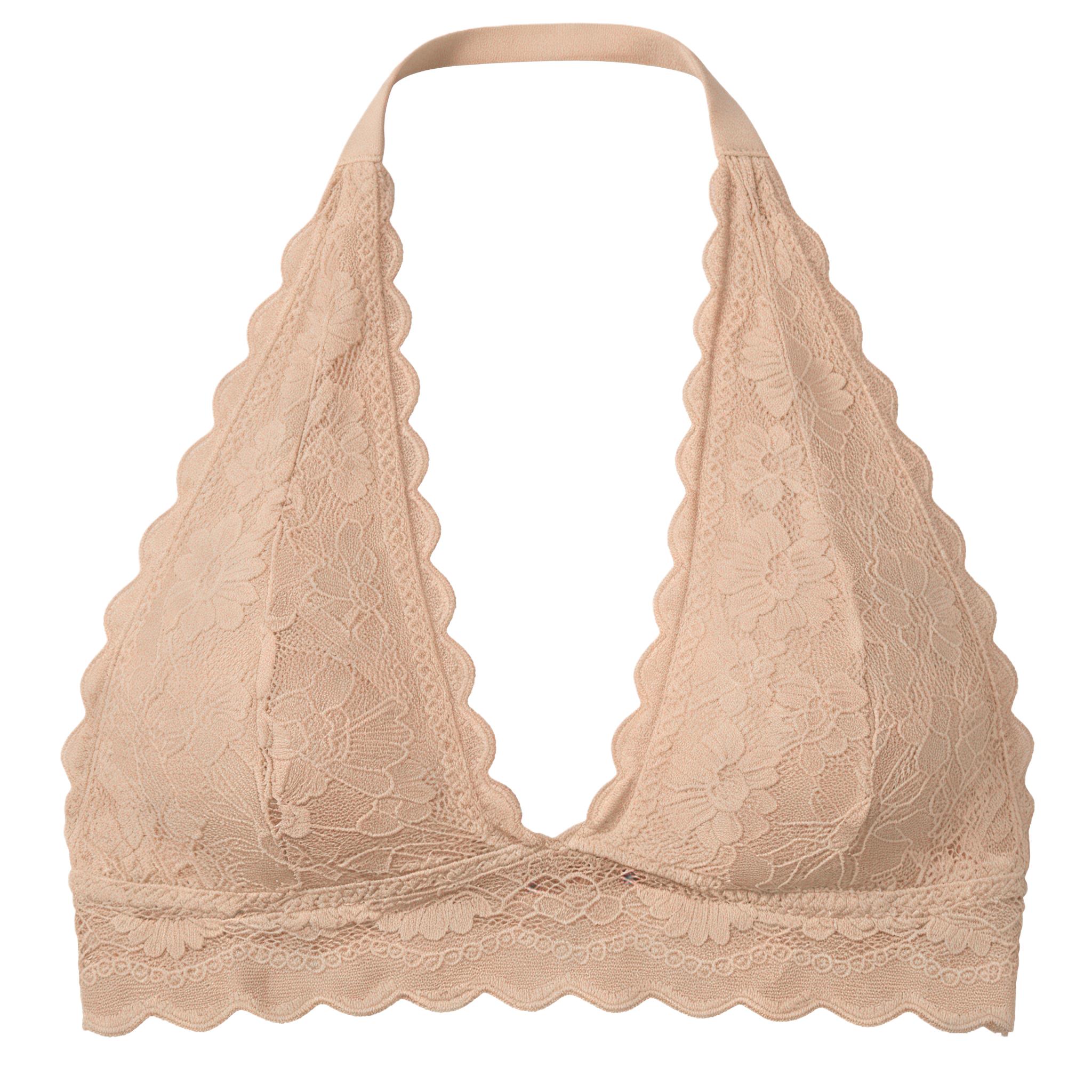 Mežģīņu Halter Push-Up Krūšturis, Bezvadu Ērts
