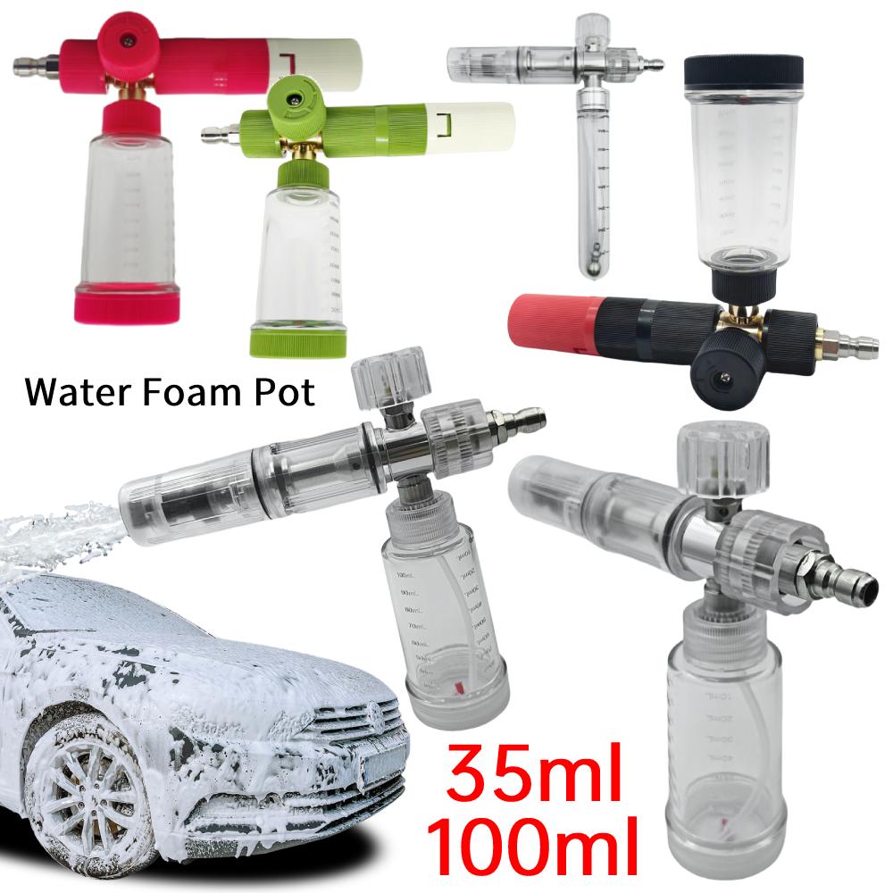 Water Foam Pot 35ml/100ml Liquid Foam Sprayer Bottle with 1/4'' Quick Connector Adjustable Pressure Foam Spray Pot for Car Wash