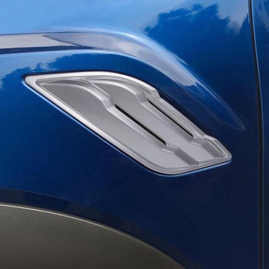ABS Silver Fender Side Air Outlet Cover Trim 2pcs For Ford F150 F-150 2015-20 A