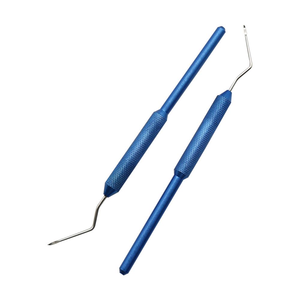 Outils d'apiculture pour déplacer les larves d'abeilles, aiguille en acier inoxydable bleu, système d'élevage de reines pour apiculteur, 2 pièces