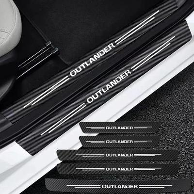 Auto Carbon Fiber Decals Stickers Car Door Threshold Scuff For Mitsubishi Outlander 1 2 3 4 2018 2017 Accessories
