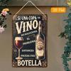 VINVANA Retro Metal Wall Art Decor, Spanish Quote Sign with Wine Bottle Design for Home Kitchen Bar, Restaurant Cafe Flat Iron 2