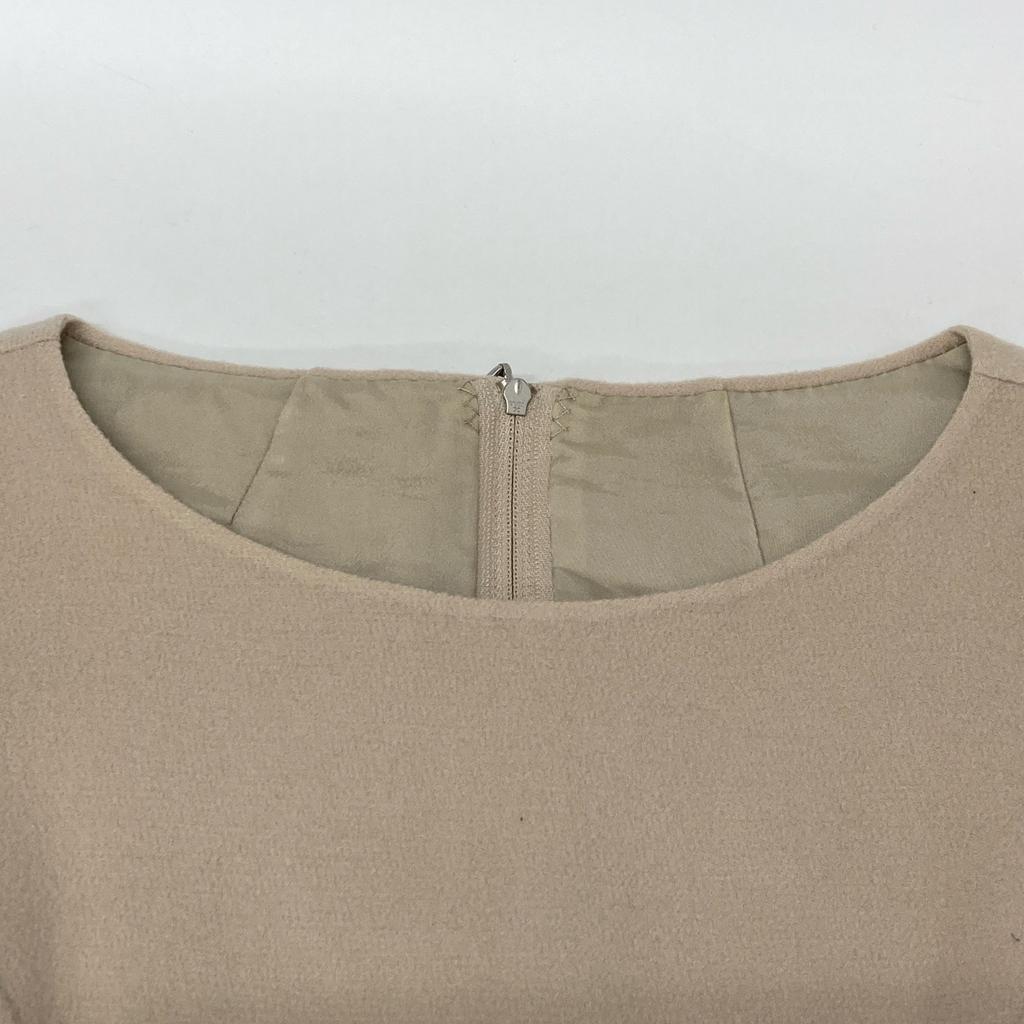 FOXEY 24331 Beige Cashmerex Wool Sleeveless One-piece Dress 40 beigeUsed