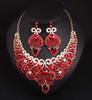 Elegant Full Diamond Clavicle Necklace & Earring Set for Evening Dress & Bridal Wear