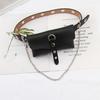 Trendy Punk Women's Leather Waist Bag with Chain - Versatile Phone and Accessory Holder