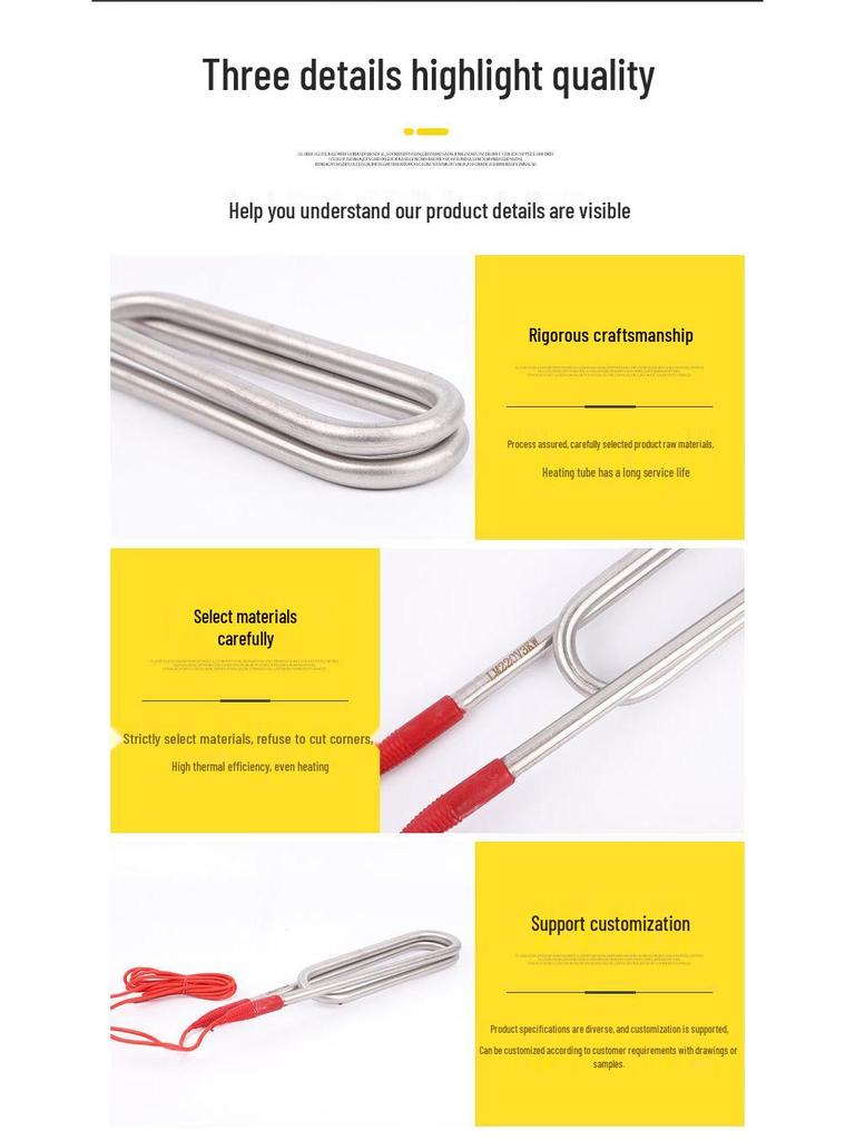 Stainless Steel Double U-Shaped Submersible Electric Heating Tube for Liquid Bath