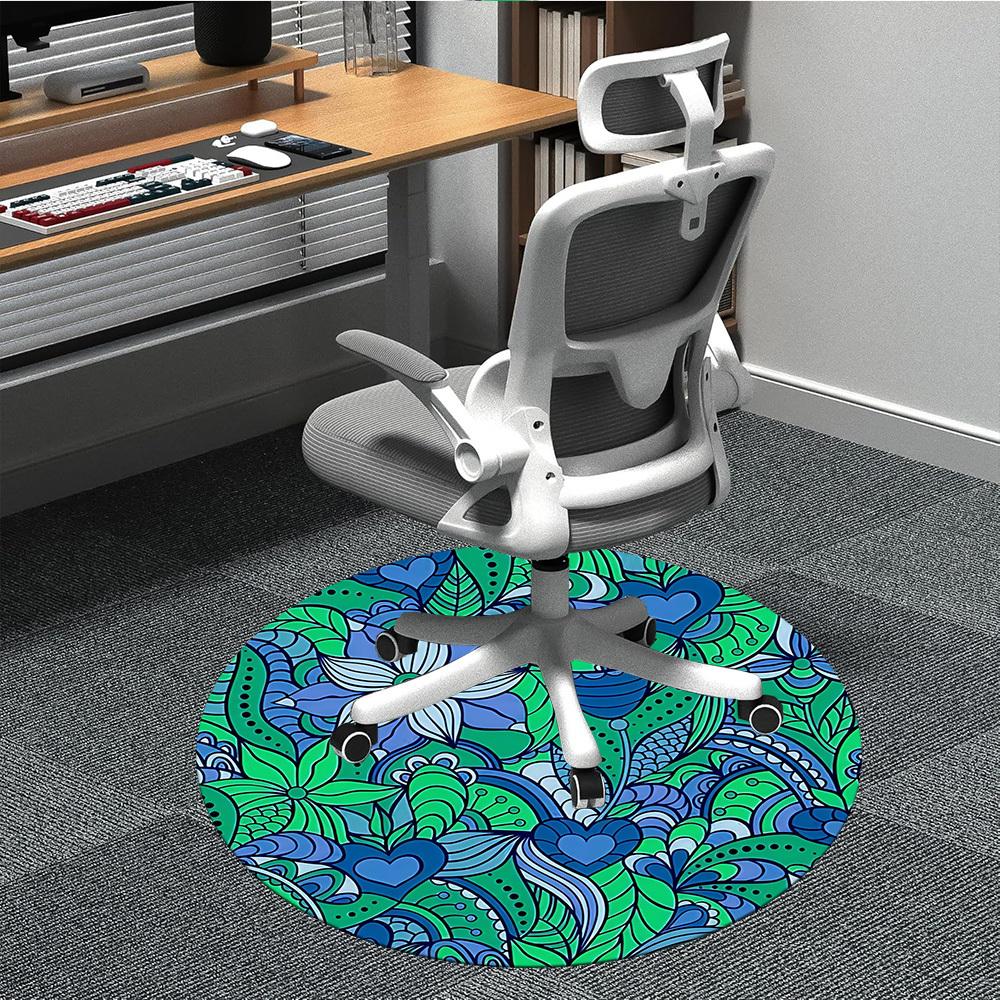 

1PC Floral Mandala Pattern Chair Carpet for Office, Indoor Non-Slip Washable Carpet, Soft Comfortable Mat For Office Room yy250930288 80cm by 80cm