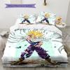 Ropa de cama con patrón de Vegito, Juego de colcha, Funda de colcha, Funda de almohada, Regalo de cumpleaños para el hogar (1 * funda nórdica + 2 * fundas de almohada, sin núcleo)