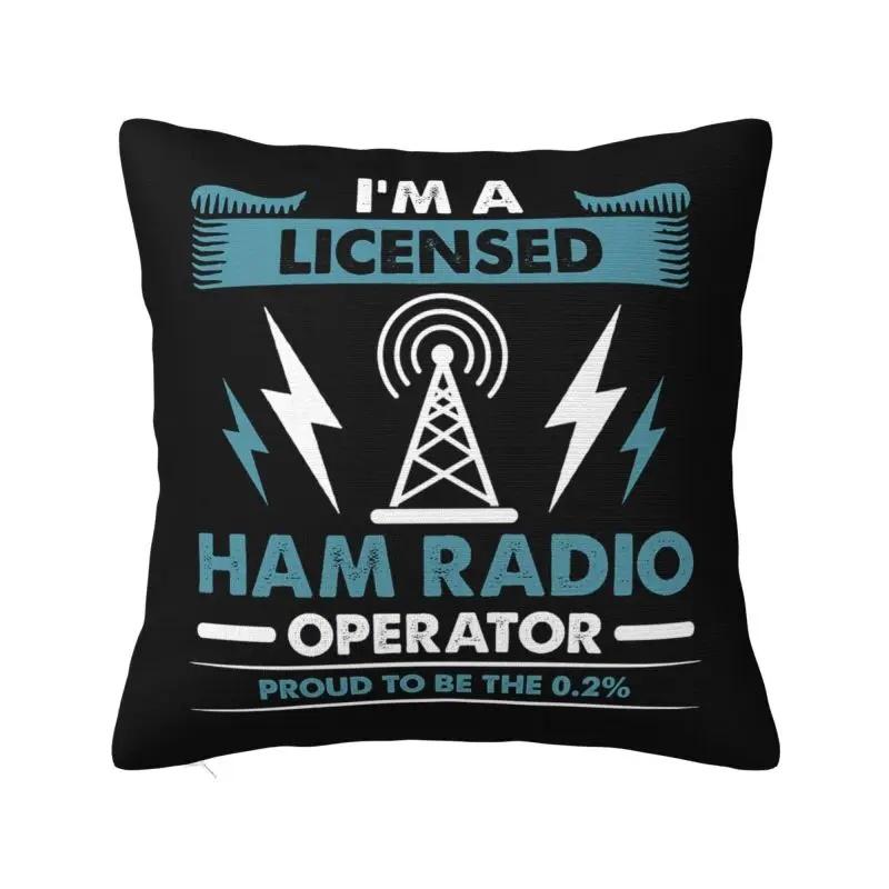 pc Retro Ham Radio Enthusiast Throw Pillow Cover D DoubleSide Print Polyester Cushion Case for Home Sofa Car Man Cave Decor