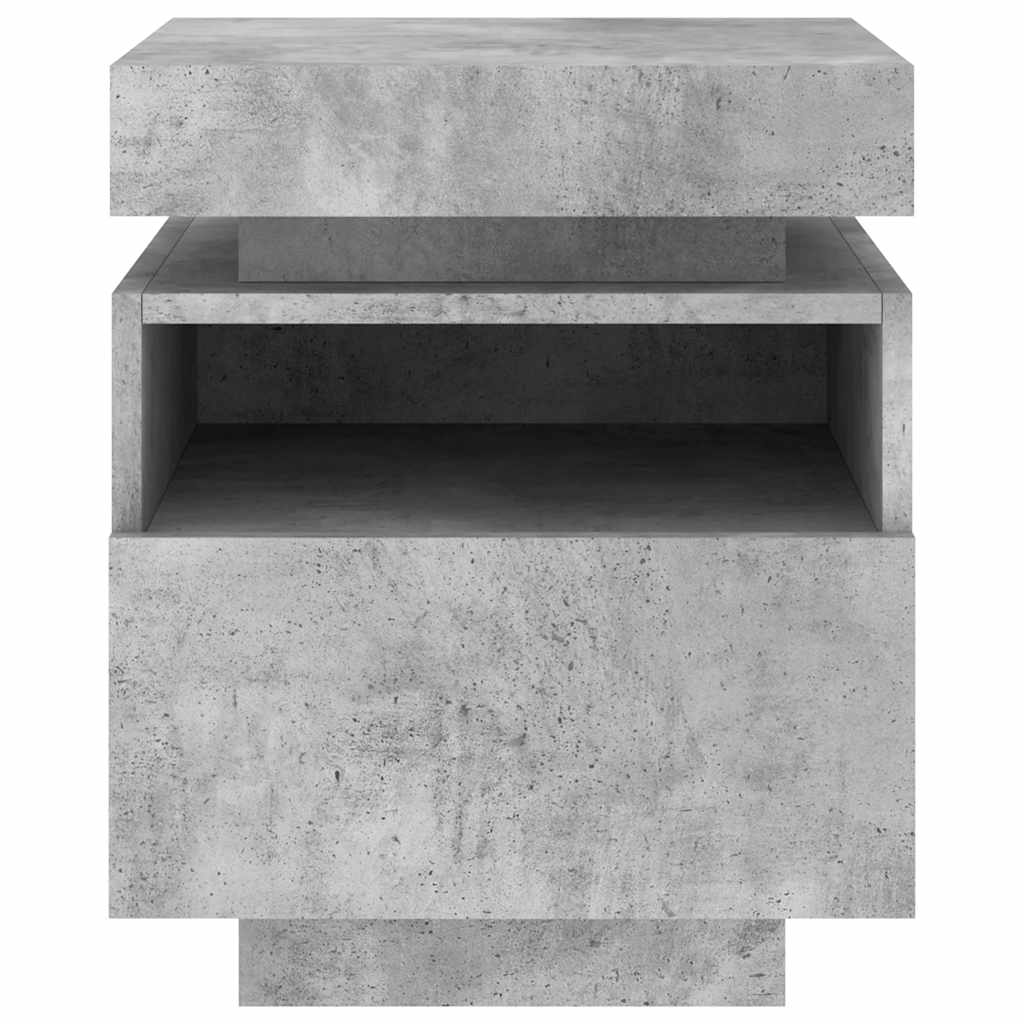 Vidaxl LED Nightstand, Concrete Grey, 40X39X48.5 Cm