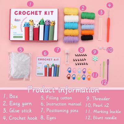 ערכת סימניות סרוגות של Fenrry עם הדרכות וידאו שלב אחר שלב סימניות חיות למתחילים קישוט קוראים אוהבי ספר