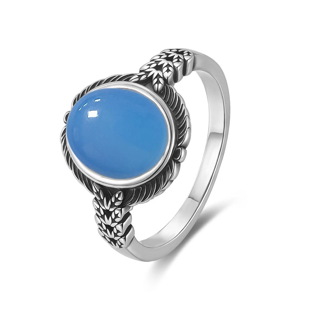 Vintage S Sterling Silver Natural Moonstone Ring Oval 8*10MM Simple Black Twists Ring Party Gifts Fine Jewelry For Women Men