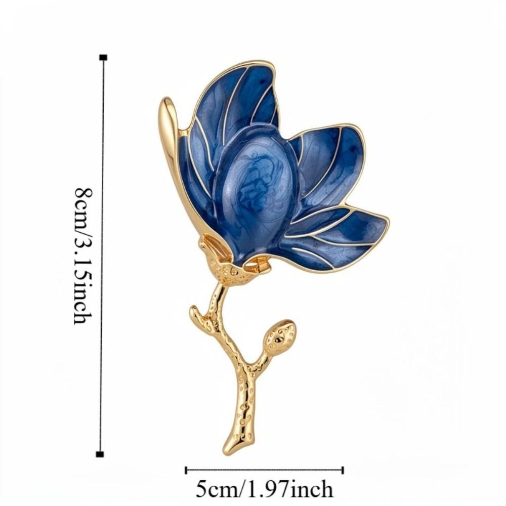 Zinc Zinc Alloy Magnolia Flower Brooch Orchid Flowers Banquet Clothes Metal Pin  Clothes Accessories