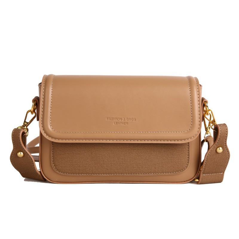Cross-border New Simple Solid Color Women's Bag With Texture Popular Japanese Contrast Shoulder Niche Foreign Style Cross-body