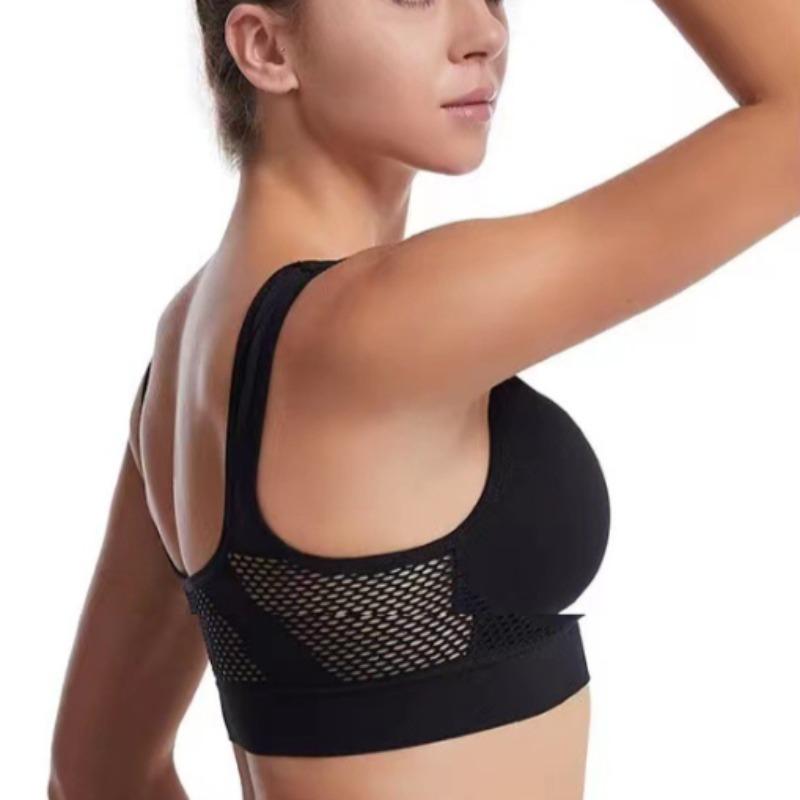Mesh Openwork Breathable Sports Bra Plus Size Yoga Running Bra