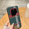 For Honor GT Pro Case Red Green Stripe Pattern Leather Magsafe Individual Metal Keys Matte Anti-Slip Grip Soft Cover