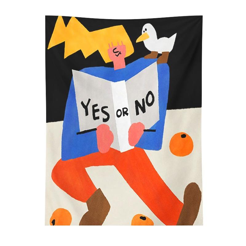 Abstract Style Character Background Hanging Cloth Home Wall Decoration Tapestry Office Living Room Tapestry