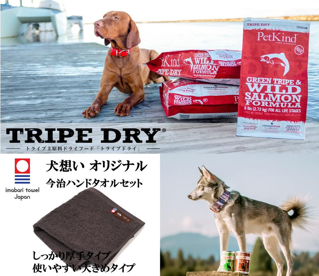 PetKind Green Lamb Tripe SAP [Small Grain] 2.72kg [Dog-Friendly Original Imabari Hand Towel Set] [Towel Color: Mocha] [Authentic]