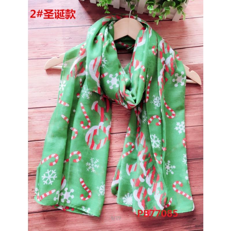 Christmas red and green snowman print Bali yarn scarf medium and long sunscreen beach towel pattern scarf