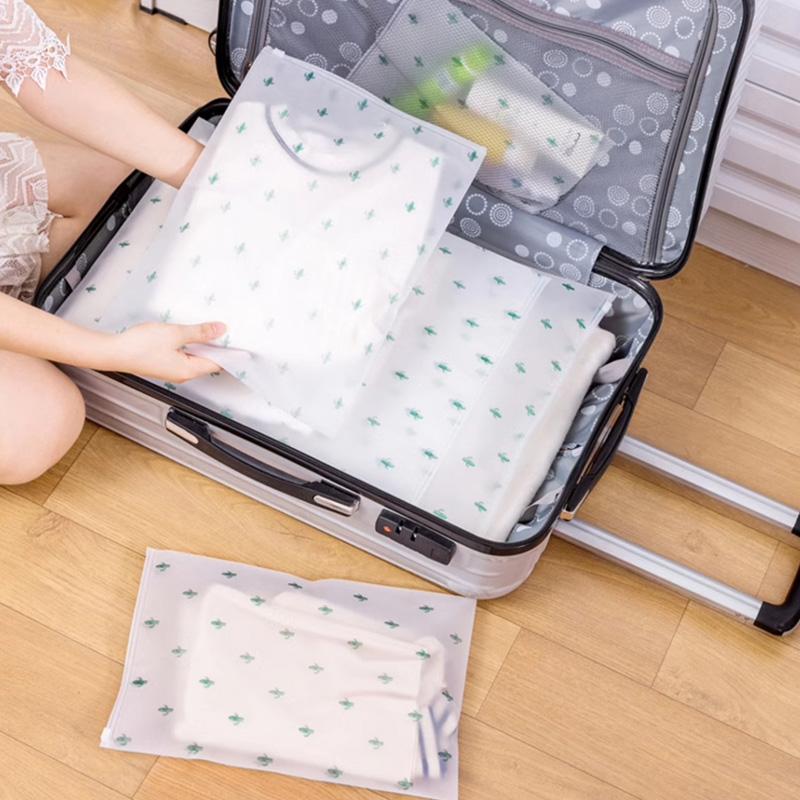 10PCS Reise Organizer Ziplock Lagerung Tasche Kunststoff Zipper Transluzenten Unterwäsche Ziplock Box Wasserdichte Verpackung Organizer