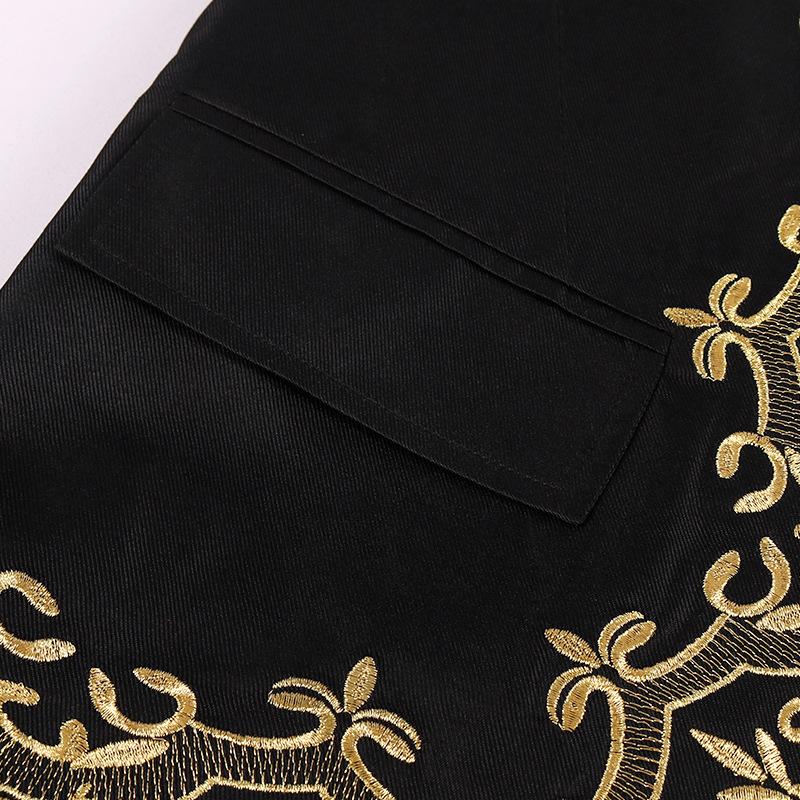 Auf der Brust Mode Party Gold Glitter Herren Europäisches Gold eingelegtes Geschenk Kleid Atmungsaktiv Oper Bühnenkostüm