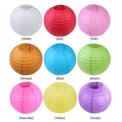 4 Inch Chinese Round Paper Lanterns Handmade DIY Birthday Paper Lanterns Foldable Creative Handcrafts Cute for Wedding Party