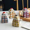 Hand Drawn Ceramic Seasoning Pot Kitchen Spice Container Oil Can Vinegar Pot Seasoning Bottle Ceramic Jar Spice Jar Oil Pots