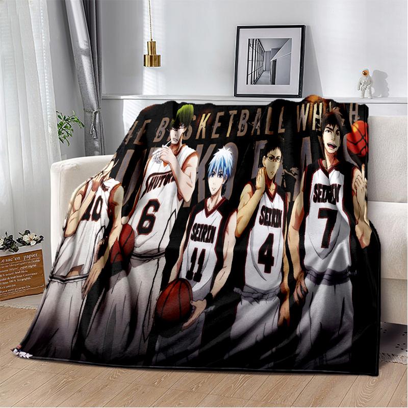 Anime Kuroko's Basketball Cartoon Blanket,Soft Throw Blanket for Home Bedroom Bed Sofa Picnic Travel Office Cover Blanket Kids