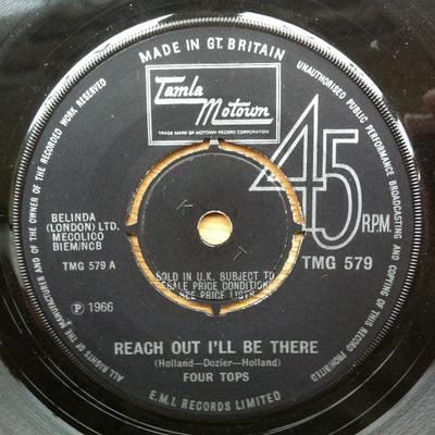 7inch Record FOUR TOPS - Reach Out I'll Be There / Until You TMG579 Tamla Motown 1966 UK Soul/Funk Used
