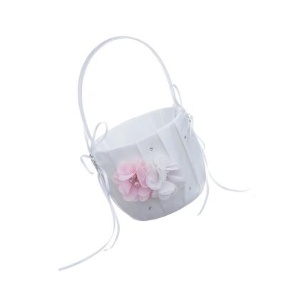 Hochzeit Schleife Kunstperle Blumenmädchenkorb mit Herzform Dekor