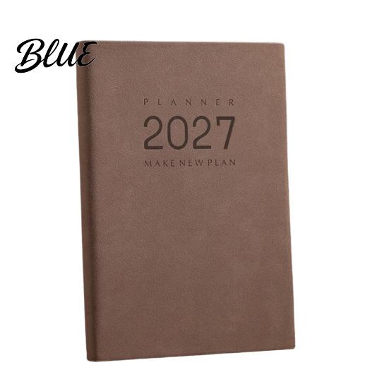 Daily Planning Notebook Full Year Vintage Sheepskin Planner Agenda 2027 Monthly Texture Cover Schedule Organizer