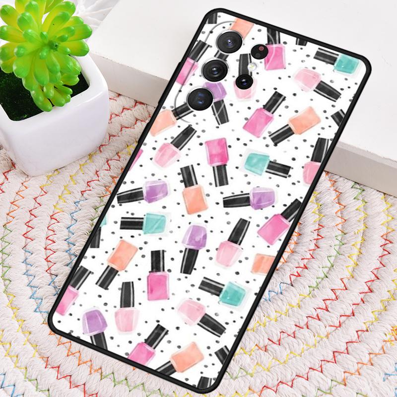 Nail Polish Silicone Phone Case For Samsung Galaxy Note 10 Pro S26 S25 S24 S23 S22 S21 Plus S25Ultra Capa Cover