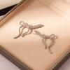 Exquisite And Sweet Full Diamond Streamer Bow Earrings Light Luxury High-End Sense Niche Simple Design Sense Earrings