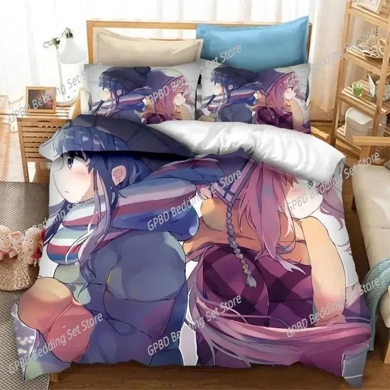 Luxury New 3D Print  Anime Yuru Camp Bedding Set Duvet Covers Pillowcases Comforter Bedding Sets Bedclothes Bed Home Textiles