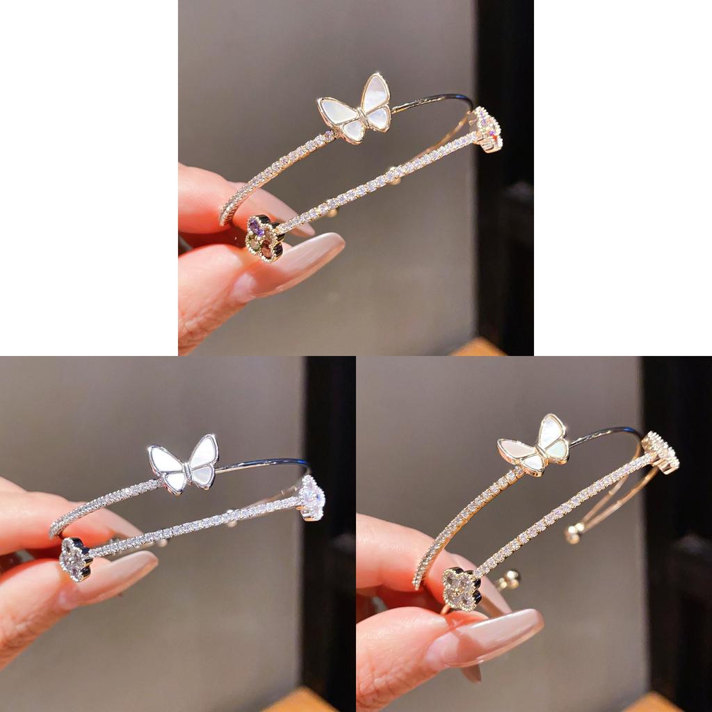 Floral Butterfly Fashion Bracelet With Gold Plating For Women