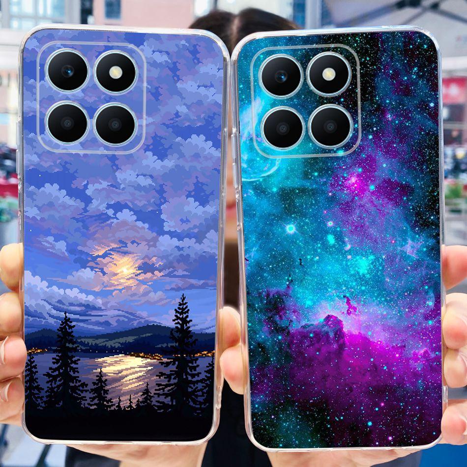 Pro Honor X6a Pouzdro na telefon HonorX6a X 6A 4G WDY-LX1 Roztomilý Motýl Květina Malované Měkký Silikon TPU Zadní Kryt Bumper