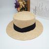 French Retro Natural Treasure Grass Flat Top Top Top Hat Women'S Summer Korea Dongdaemun Foreign Trade Export Panama Sunshade Straw Hat