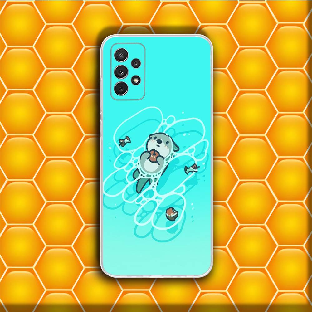 Cute Sea Otter  Phone Case Silicone For Samsung S30,23,21,22,20 FE lite,S10,9,PIus Note20ultra Soft Transparent