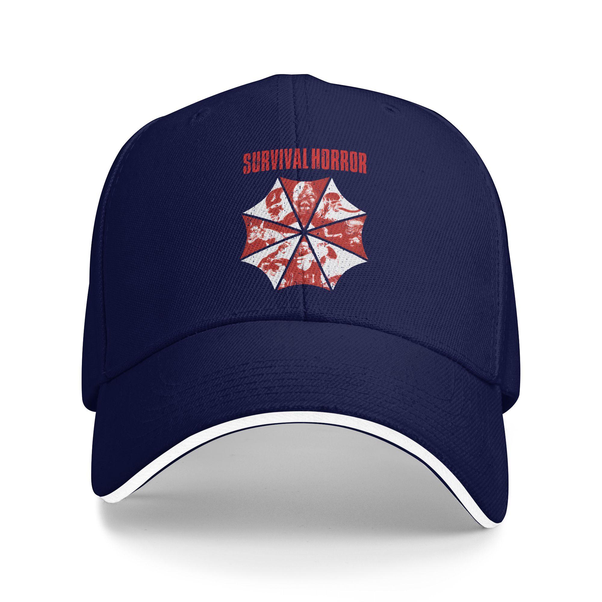 

Residents Evils Survival Horror Distressed Sun Baseball Cap Summer Y2k Retro Hip Hop Hats For Men Hunting Camping Baseball Caps As Picture темно-синього кольору