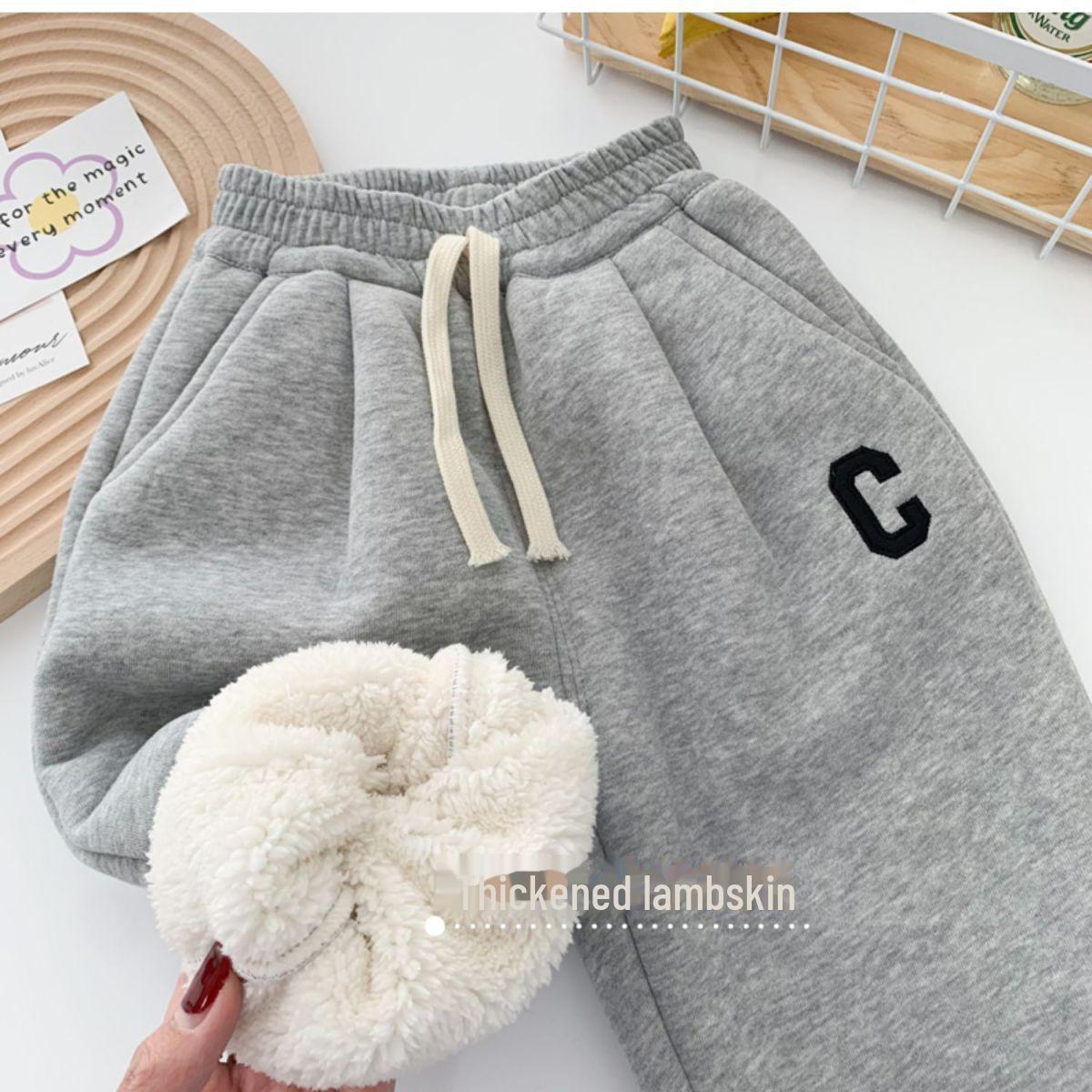 

Хлопчачі зимові вельветові та потовщені спортивні штани 2023: Повсякденні, теплі штани C-типу для дітей 90cm