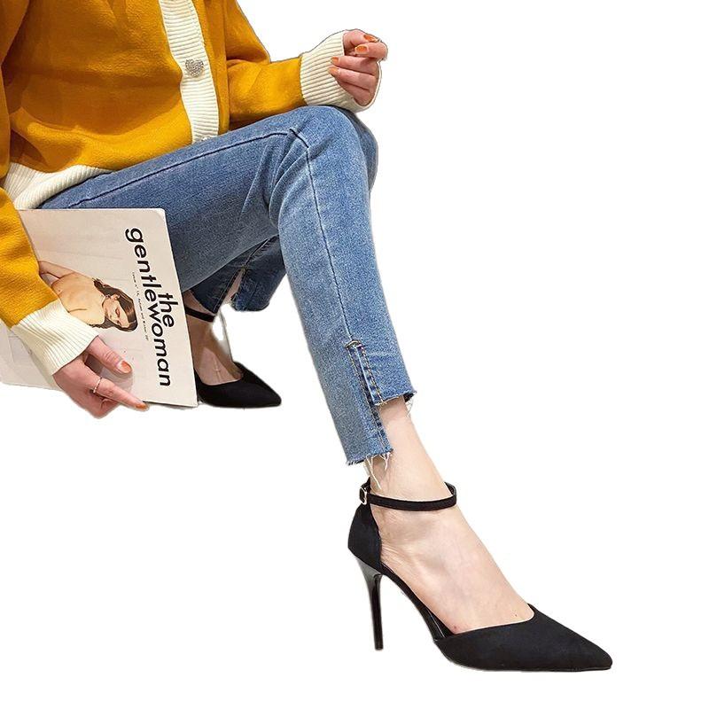 Stiletto Single Shoes Straps High Heels Women's Xia Chun Wants To Bag Head Sandals Fashion One-word Buckle Sandals