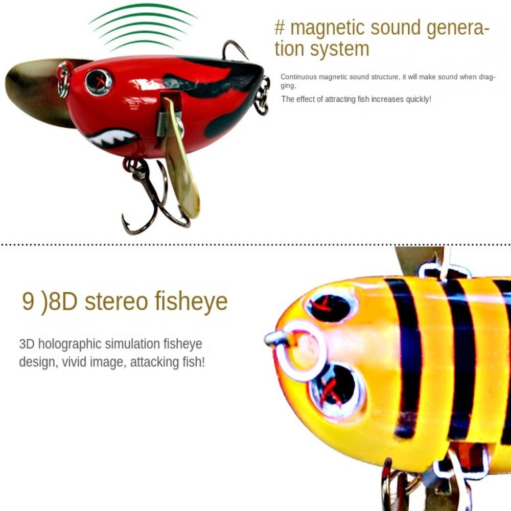 with Two Metal Spoon Bee Crankbait Lure Bumblebee Fishing Lure Bee-Shaped Fishing Bait  Bass