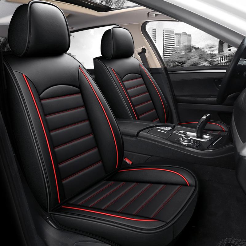 Universal Car Seat Covers, All-Season All-Around Wear-Resistant Faux Leather, Full-Cover for All Five Seats, Five-Seater, Compatible with Five-Seater