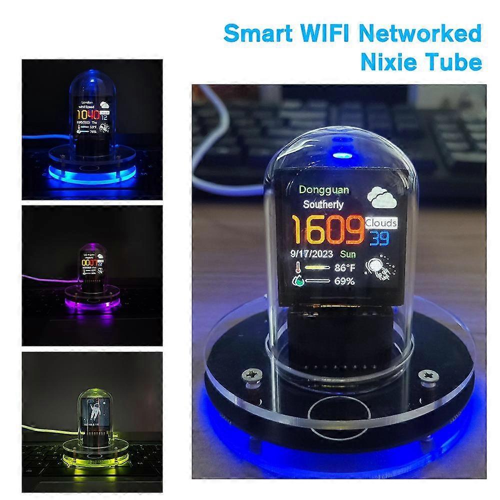 2024 New Cross-Border Special Nixie Tube Clock Smart WiFi Network Auto Update Digital Desktop Ornament