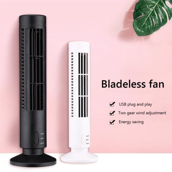 Home Office Mini Bladeless 2 Speed Electric USB Desktop Air Cooling Tower Fan