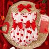 Sweet Heart Print Baby Girl Bodysuit & Headband Set
