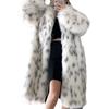 Imitation fur coat women's imitation fox fur coat winter new long hair medium and long winter clothing thickened