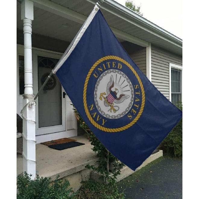 Navy Emblem Military Flag 4x6 Outdoor Double Sided- Heavy Duty 3ply United States Navy Naval Flags Super Durable USN Flags 4 Rows Stitched Edge